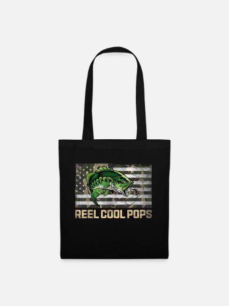Reel Cool Pops Angeln Camo Flagge Vatertag - Stoffbeutel - Schwarz