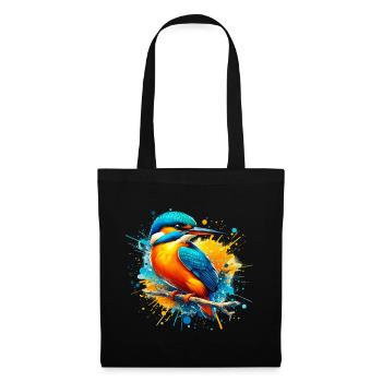 Martin-pêcheur - Sac en tissu - noir - Devant
