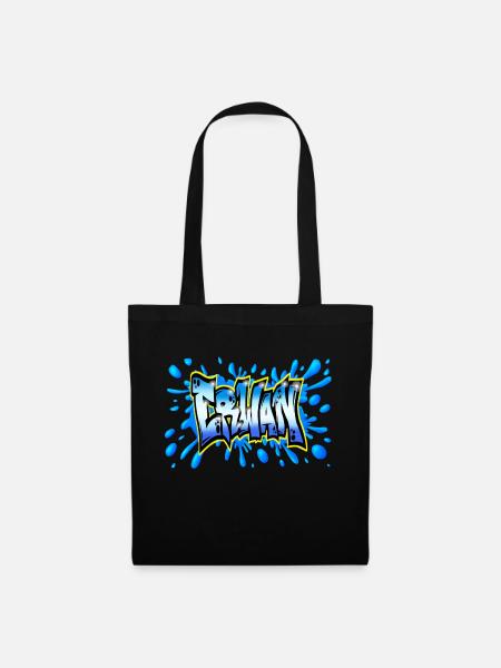 Erwan GRAFFITI NAME PRINT - Tote Bag - black