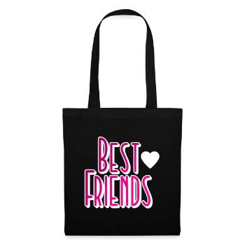 Best Friends Freunde Freundschaft - Stoffbeutel - Schwarz - Vorne