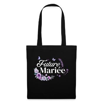purple floral bride-to-be - Tote Bag - black - Front