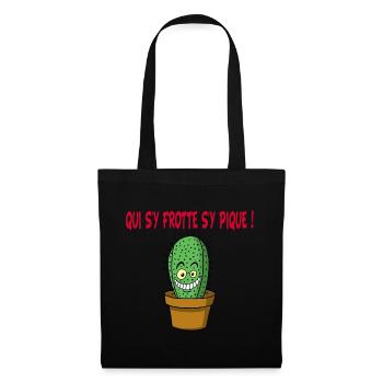 Cactus manga - Sac en tissu - noir - Devant