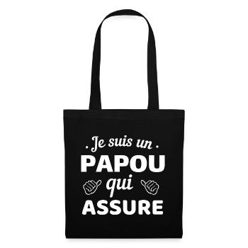 Je suis un papi qui assure - Sac en tissu - noir - Devant