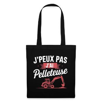 j'peux pas j'ai pelleteuse - Sac en tissu - noir - Devant