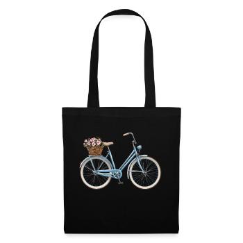 Bicycle with flower basket - Tote Bag - black - Front