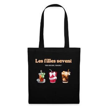Girls Know Three Drinks Always - Funny - Tote Bag - black - Front