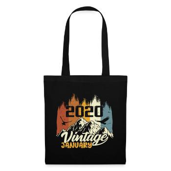 Anniversaire Janvier 2020 - Cadeau Janvier 2020 - Sac en tissu - noir - Devant
