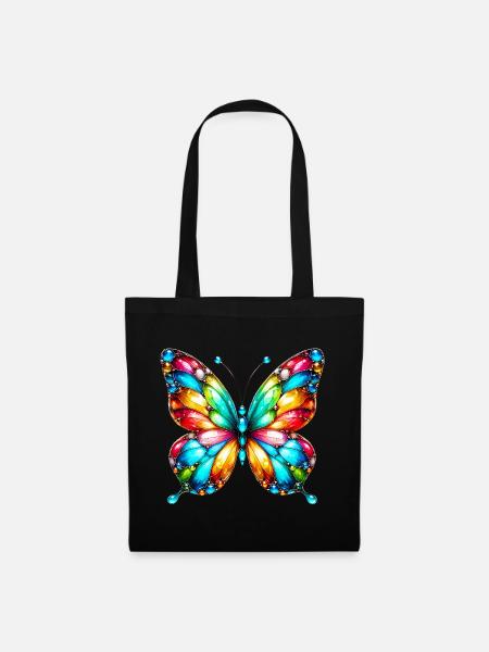 Schmetterling - Stoffbeutel - Schwarz