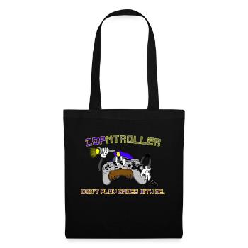 Cop-ntroller Spiele spielen Lustig Retro Gaming Gamer - Stoffbeutel - Schwarz - Vorne