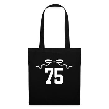 Number 75 Knot - 75th Anniversary - Tote Bag - black - Front