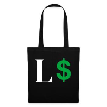 Lettre l dollar - Sac en tissu - noir - Devant
