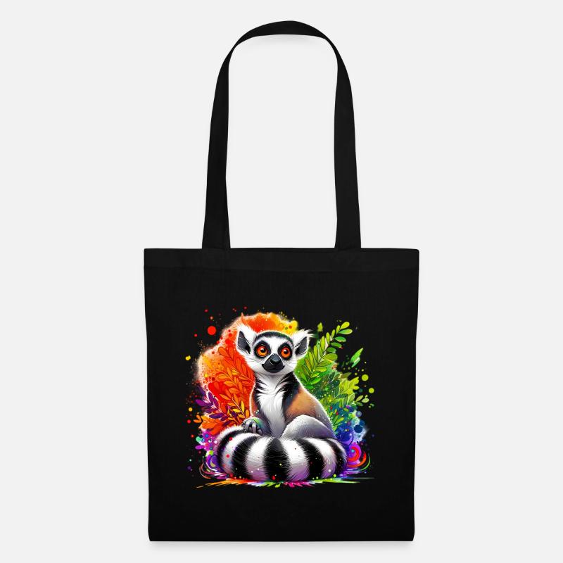 Lemur - Stoffbeutel - Schwarz