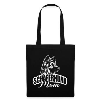 "Shepherd Mom" with dog head - Tote Bag - black - Front