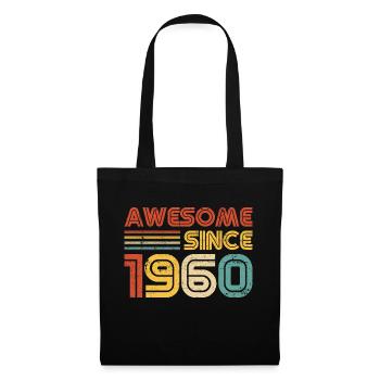 Awesome Since 1960" – Vintage Retro Birthday - Tote Bag - black - Front