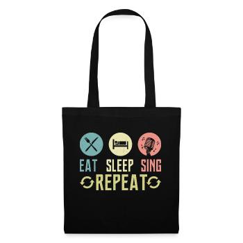 Eat Sleep Sing Repeat Singer Singing - Tote Bag - black - Front