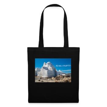 Vieille ville de Mykonos Église de Panagia Paraportiani - Sac en tissu - noir - Devant