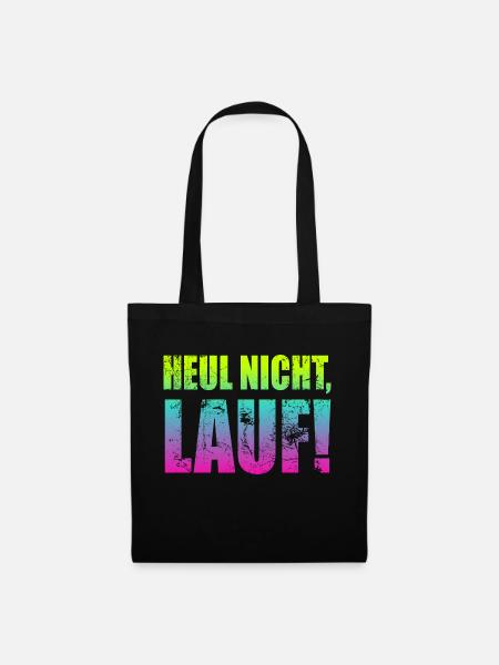 Heul nicht, Lauf! - Laufen, Joggen, Sport, Läufer - Stoffbeutel - Schwarz