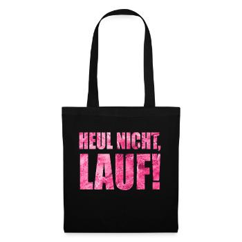 Ne pleurez pas, courez ! - Course à pied, jogging, sport, course à pied - Sac en tissu - noir - Devant