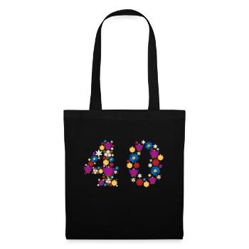 Fleurs 40 - Sac en tissu - noir - Devant