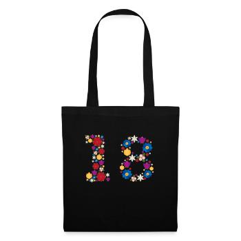 Fleurs 18 - Sac en tissu - noir - Devant