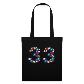 Fleurs 33 - Sac en tissu - noir - Devant