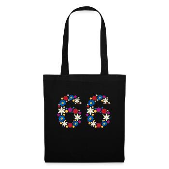 Fleurs 66 - Sac en tissu - noir - Devant