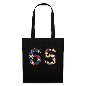 Fleurs 65 - Sac en tissu - noir - Devant