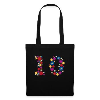 Fleurs 10 - Sac en tissu - noir - Devant