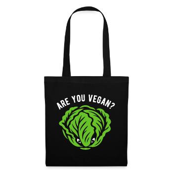 Salat - Are you vegan? - Vegane Ernährung - Stoffbeutel - Schwarz - Vorne