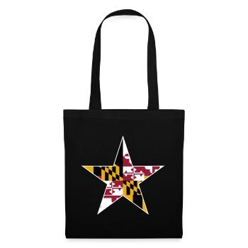 Maryland Flag Stern Design - Stoffbeutel - Schwarz - Vorne