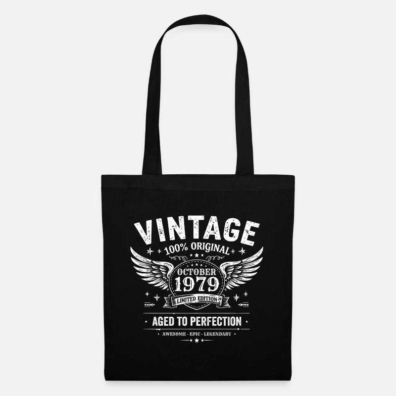 Oktober 1979 | Oktober 1979 Geburtstagsgeschenk - Stoffbeutel - Schwarz