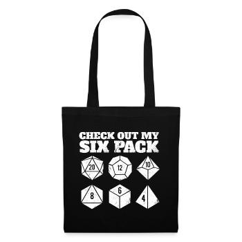 Découvrez mon pack de six dés set RPG Gamer Humour - Sac en tissu - noir - Devant