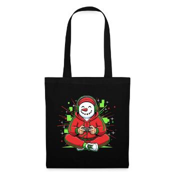 Snowman Gamer Christmas Winter - Stoffbeutel - Schwarz - Vorne