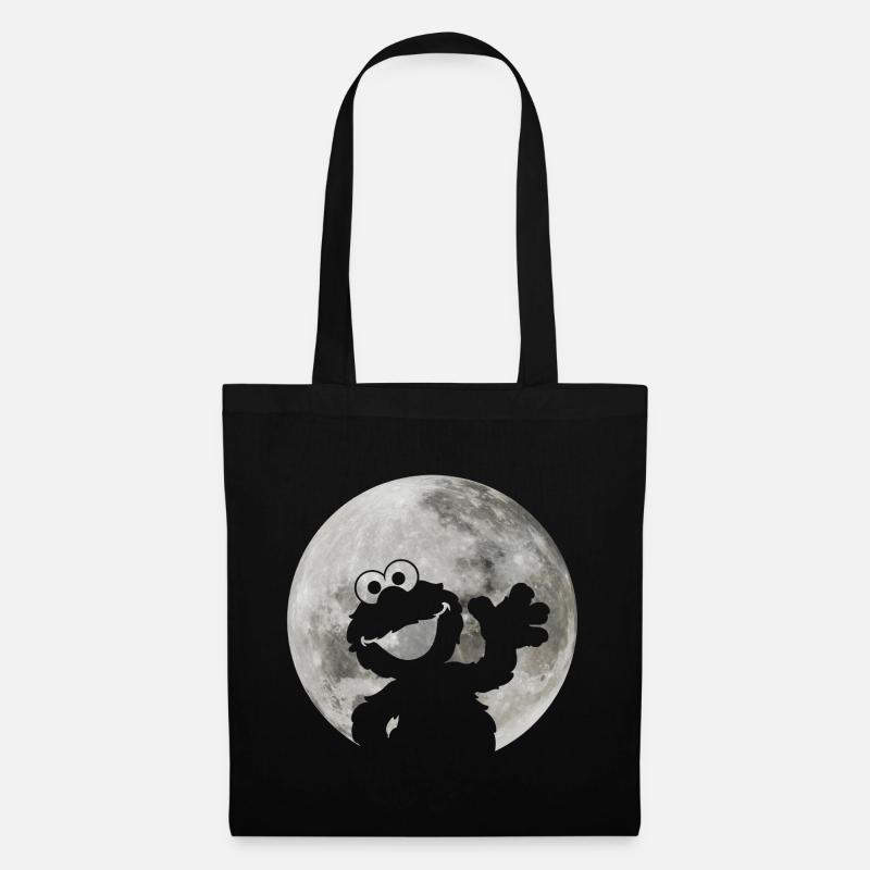 Sesamstraße Elmo Im Vollmond - Stoffbeutel - Schwarz