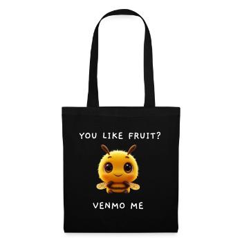 Abeille mignonne « Venmo Me » Meme Saying - Sac en tissu - noir - Devant