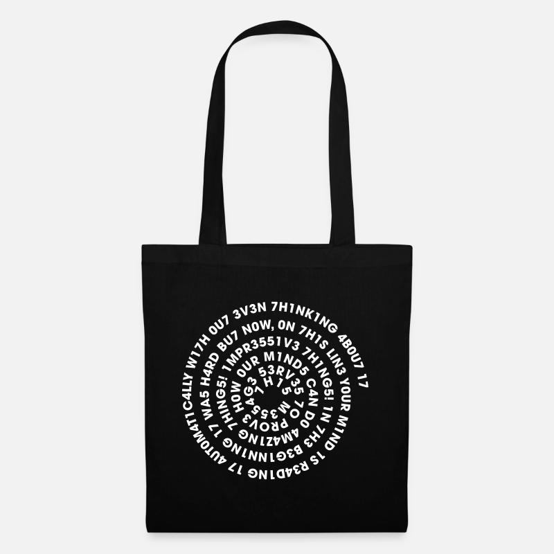 Leetspeak Spirale – Nerd Code 1337 Geek Design - Stoffbeutel - Schwarz