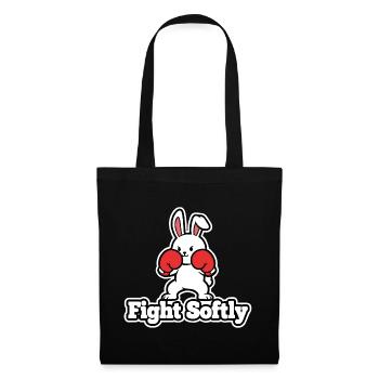 Cuddly Bunny Boxing Fight Design Fight Softly - Tote Bag - black - Front
