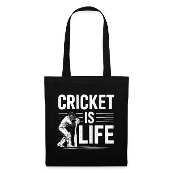 Lustiges Kricket Spruch Vintage Cricket Spiel - Stoffbeutel - Schwarz - Vorne