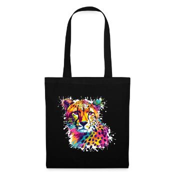 Graffiti léopard guépard - Sac en tissu - noir - Devant