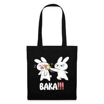 Baka Rabbit Slap Anime Funny Japanese Otaku - Tote Bag - black - Front