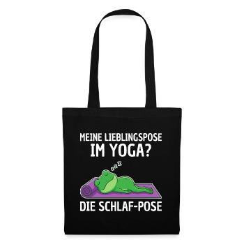 Yoga Frog Favorite Pose Sleeping - Tote Bag - black - Front