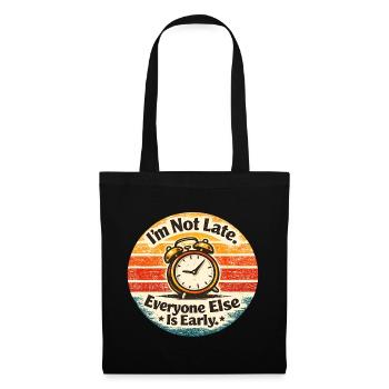 Punctuality Alarm Clock Retro - Tote Bag - black - Front