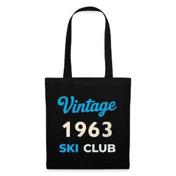 Vintage 1963 – Ski Club Retro Geburtsjahr Geschenk - Stoffbeutel - Schwarz - Vorne