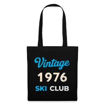 Vintage 1976 – Ski Club Retro Geburtsjahr Geschenk - Stoffbeutel - Schwarz - Vorne