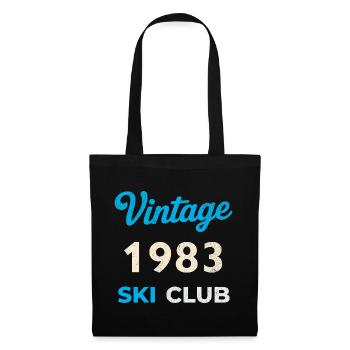 Vintage 1983 – Ski Club Retro Geburtsjahr Geschenk - Stoffbeutel - Schwarz - Vorne