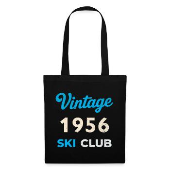 Vintage 1956 – Ski Club Retro Geburtsjahr Geschenk - Stoffbeutel - Schwarz - Vorne