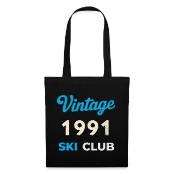 Vintage 1991 – Ski Club Retro Birth Year Gift - Tote Bag - black - Front