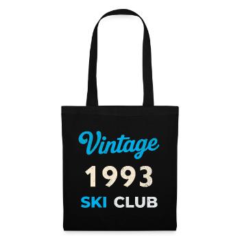 Vintage 1993 – Ski Club Retro Geburtsjahr Geschenk - Stoffbeutel - Schwarz - Vorne