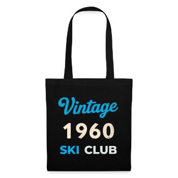 Vintage 1960's – Ski Club Retro Birth Year Gift - Tote Bag - black - Front