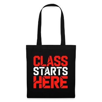 Le cours d’enseignant principal commence ici Aime l’éducation - Sac en tissu - noir - Devant